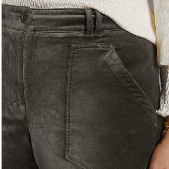 Anthropologie Maeve Velvet Bootcut Pants Grey 20W - Picture 5 of 9